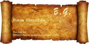 Baum Gusztáv névjegykártya